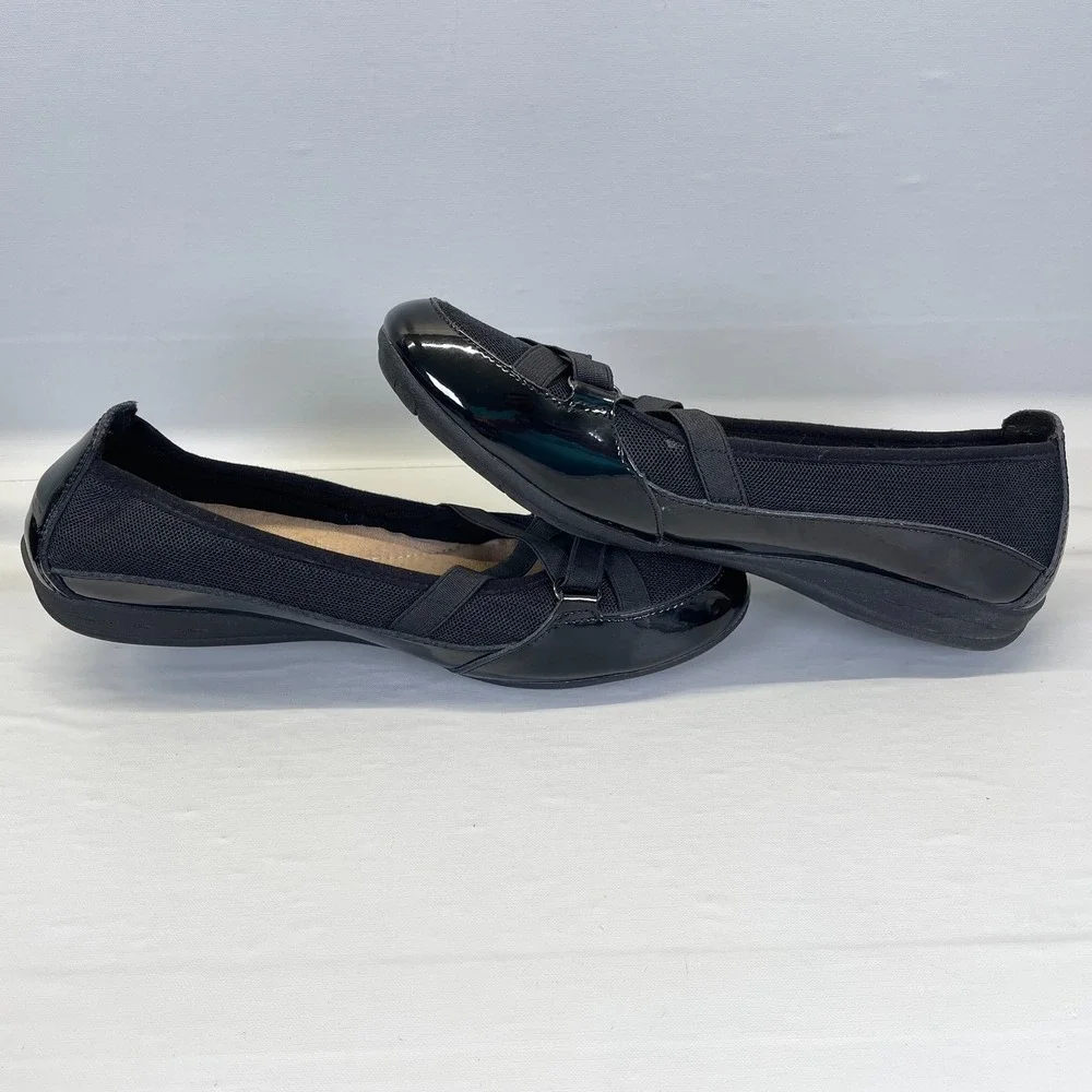 Earth Spirit Peni Ballet Flats Womens Size 11 Black Casual Slip On Comfort Shoes